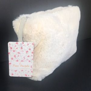 Free People Fur Pouch Wallet Natural/Cream Faux